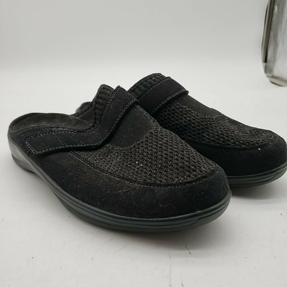 Orthofeet‎ Shoes Womens Size 6W Black Mesh Mule Slipper Comfort Orthopedic 736